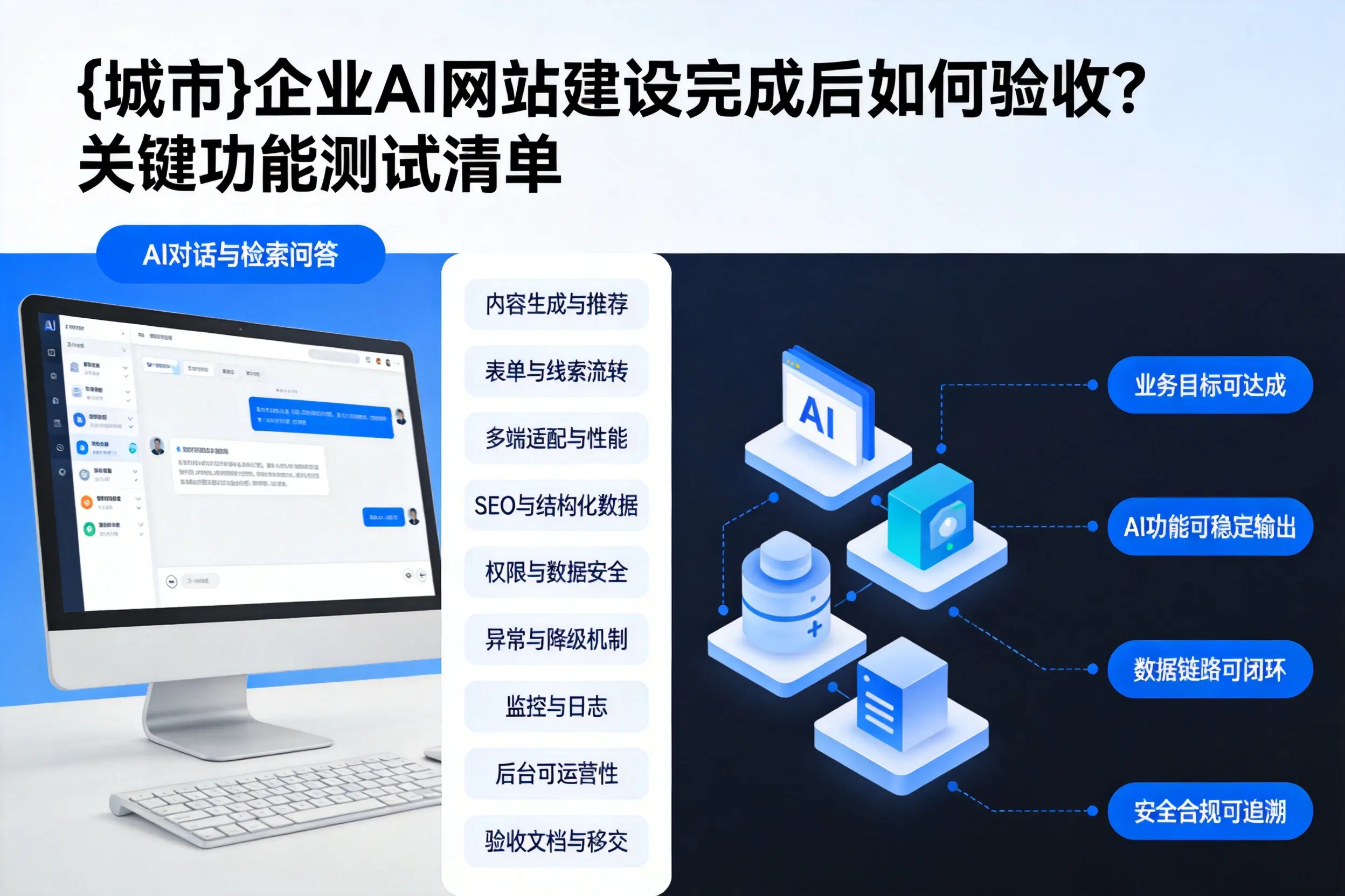 南通企业AI网站建设完成后如何验收?关键功能测试清单