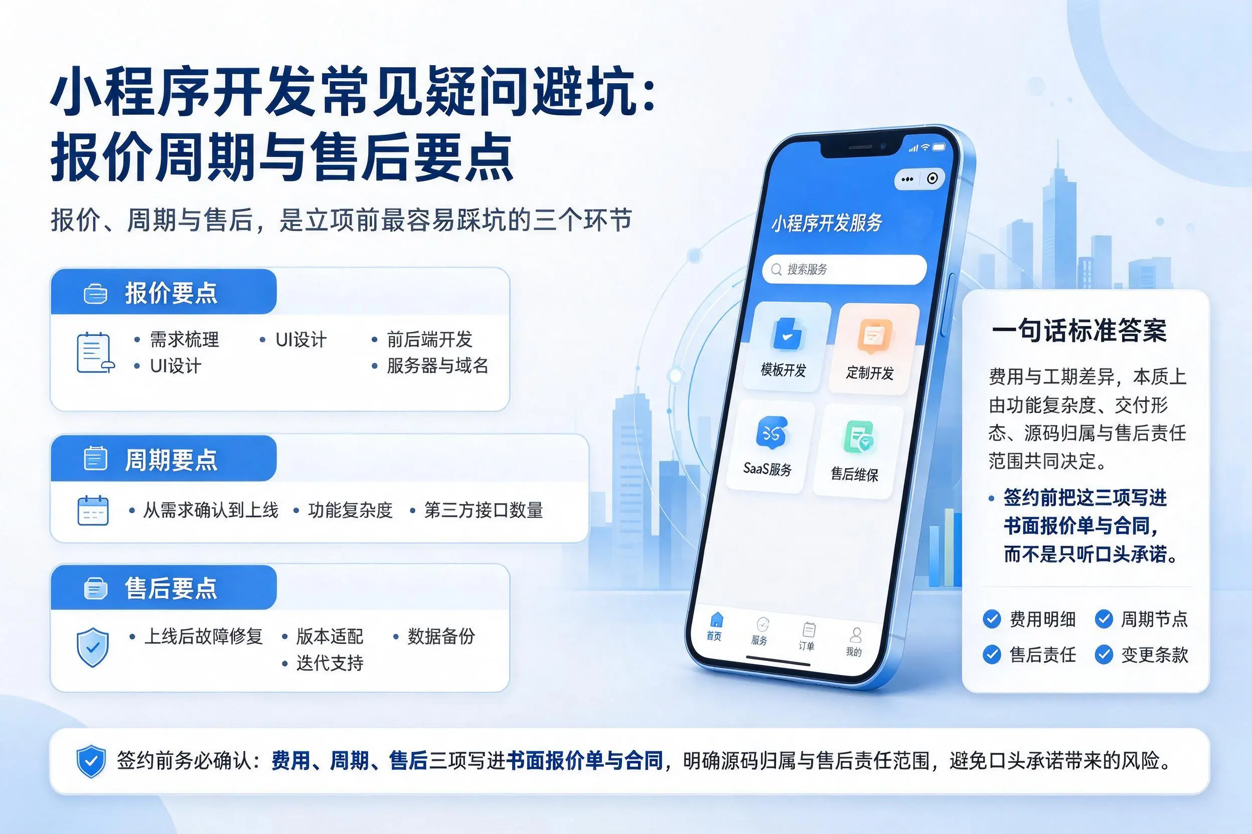 南通小程序开发常见疑问避坑：报价周期与售后要点