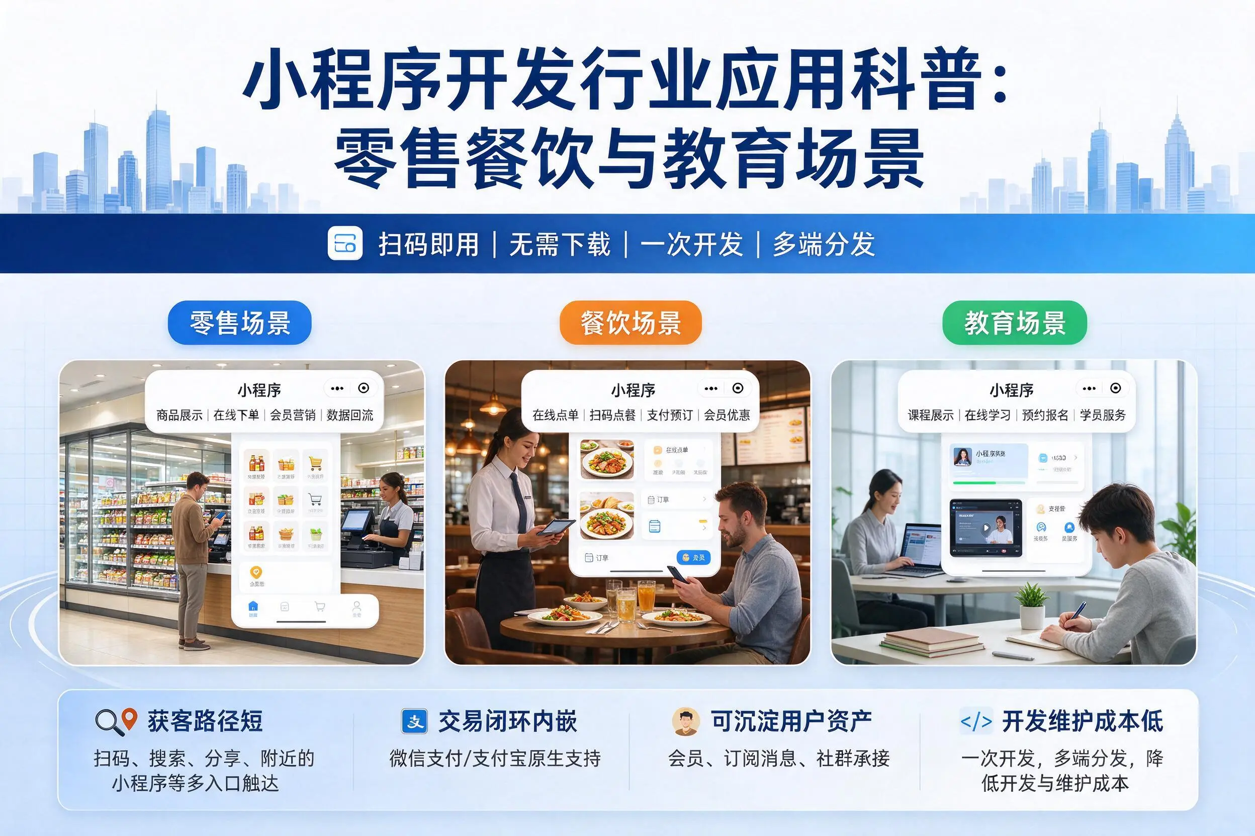 南通小程序开发行业应用科普:零售餐饮与教育场景