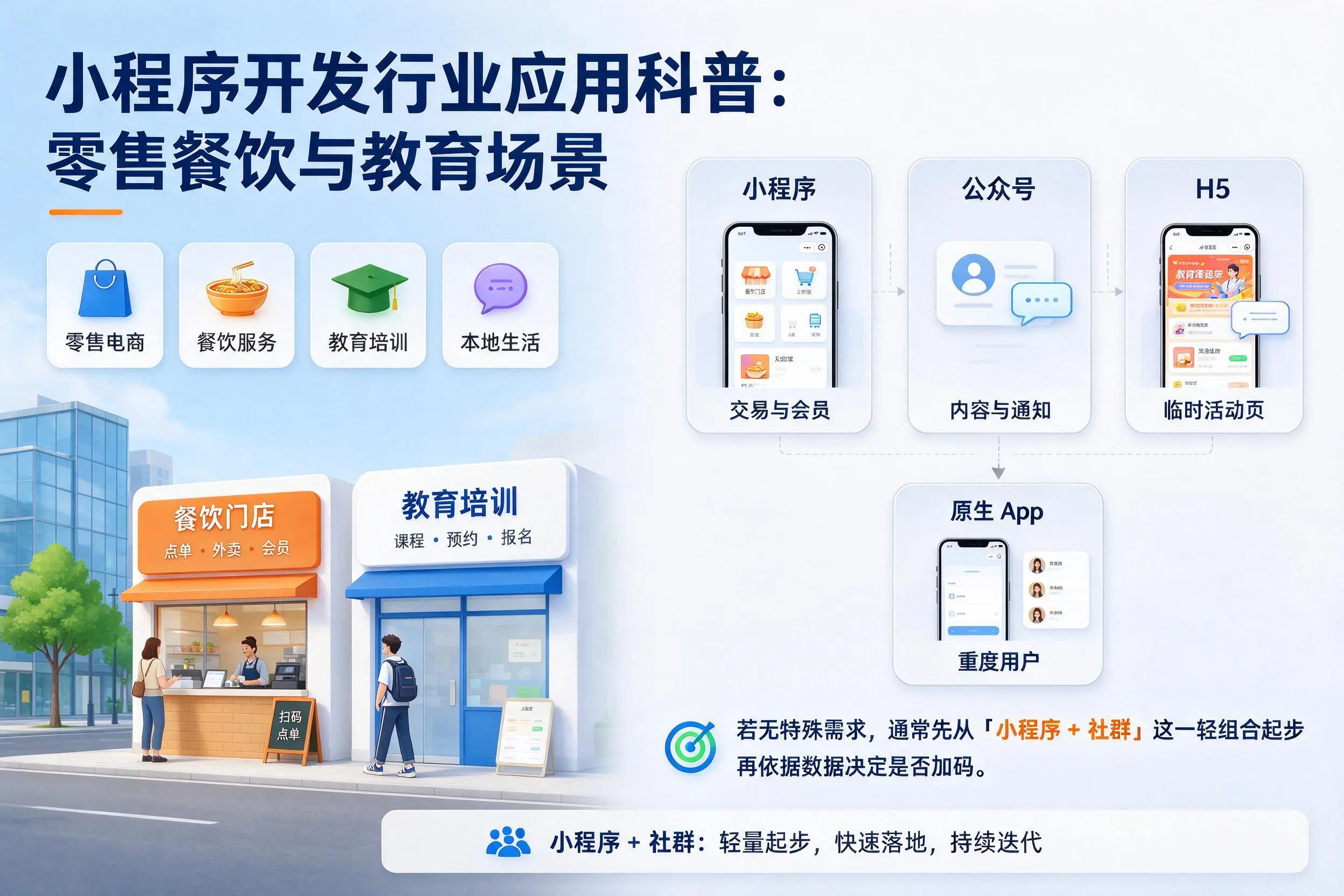 南通小程序开发行业应用科普:零售餐饮与教育场景