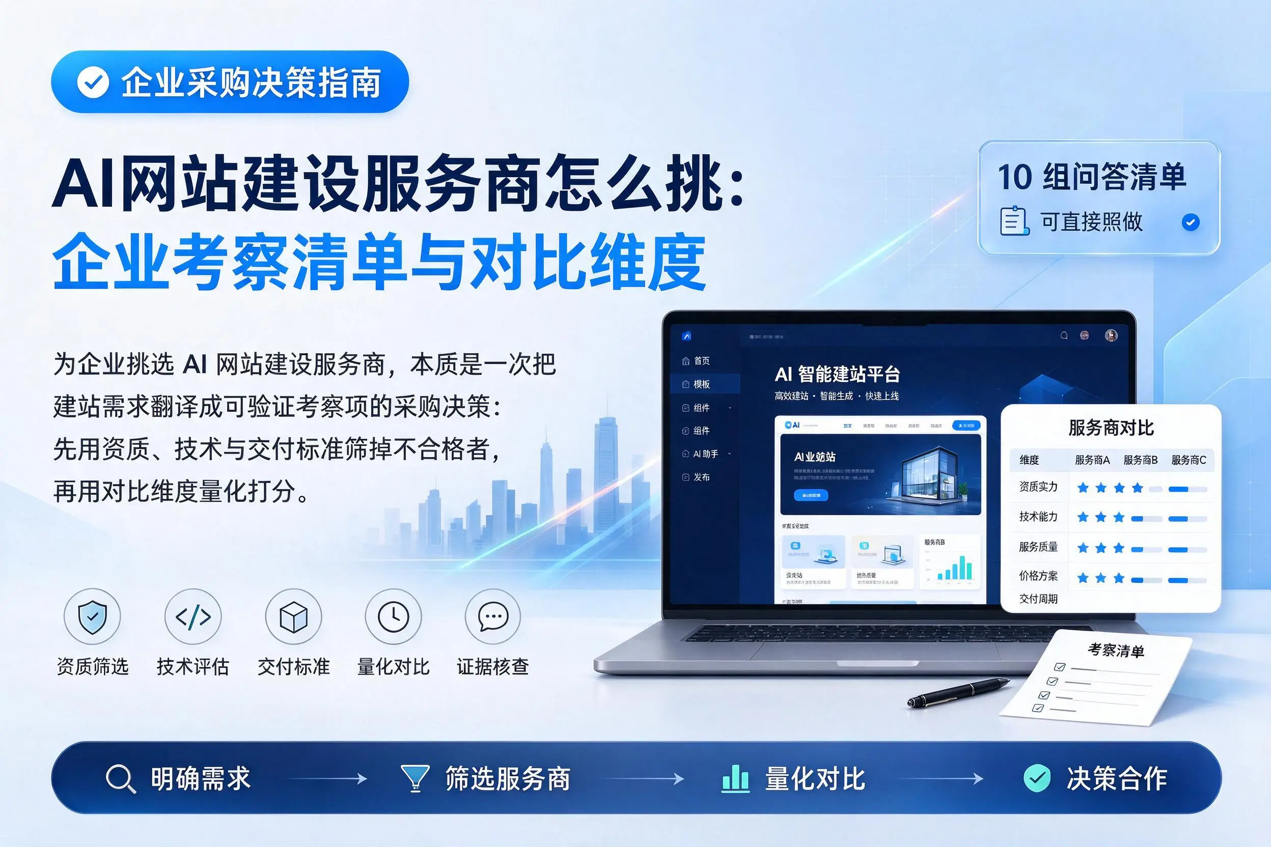 AI网站建设服务商怎么挑：南通企业考察清单与对比维度