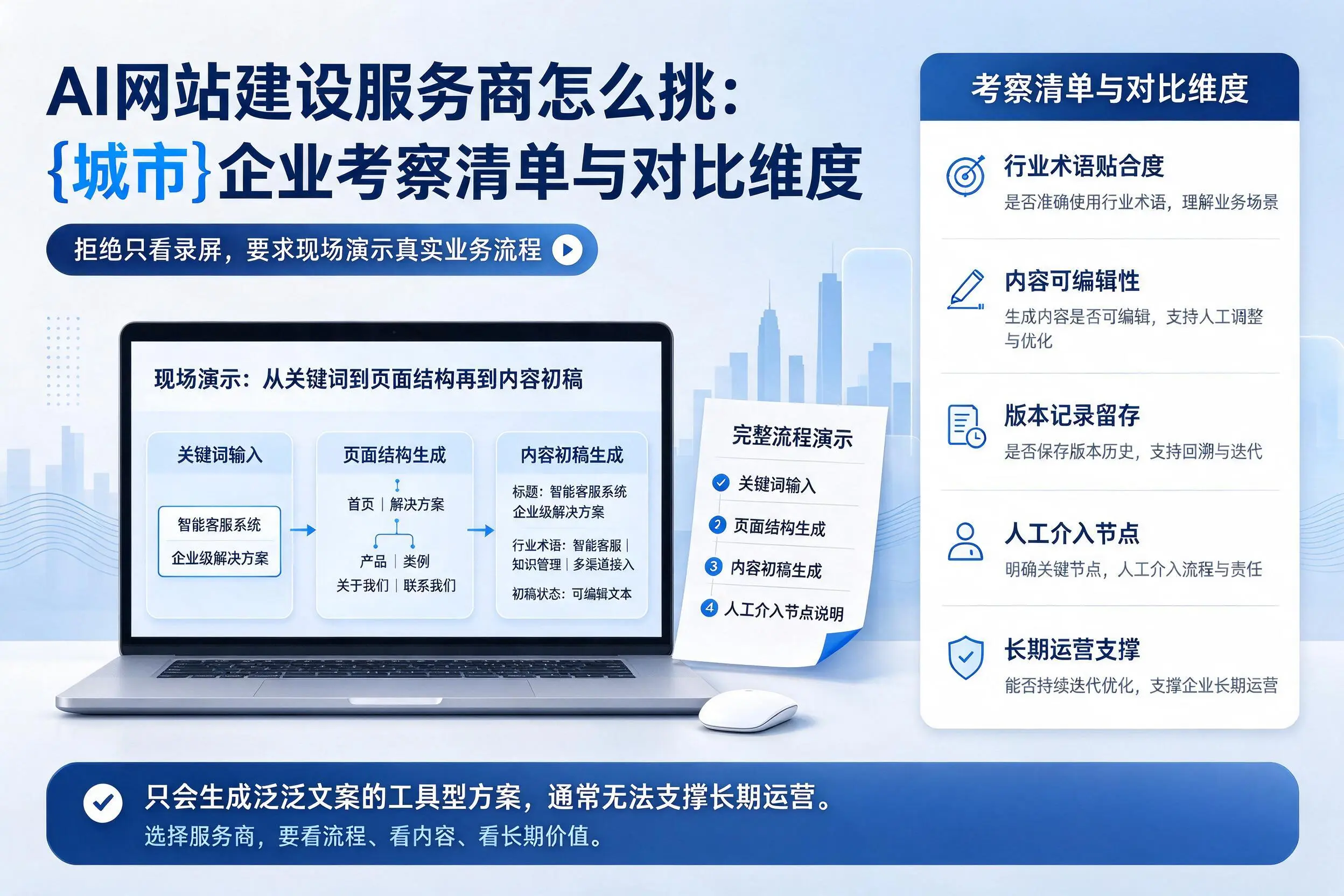 AI网站建设服务商怎么挑：南通企业考察清单与对比维度