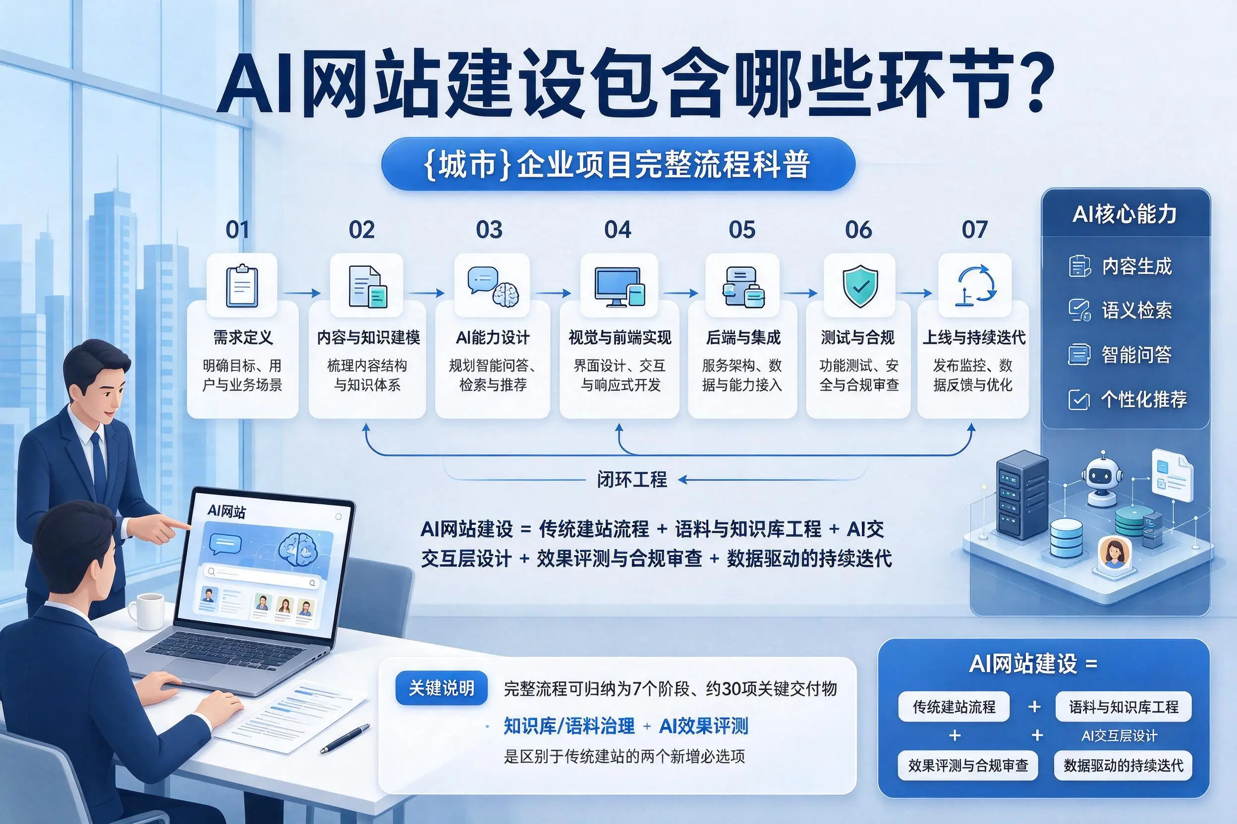AI网站建设包含哪些环节？南通企业项目完整流程科普