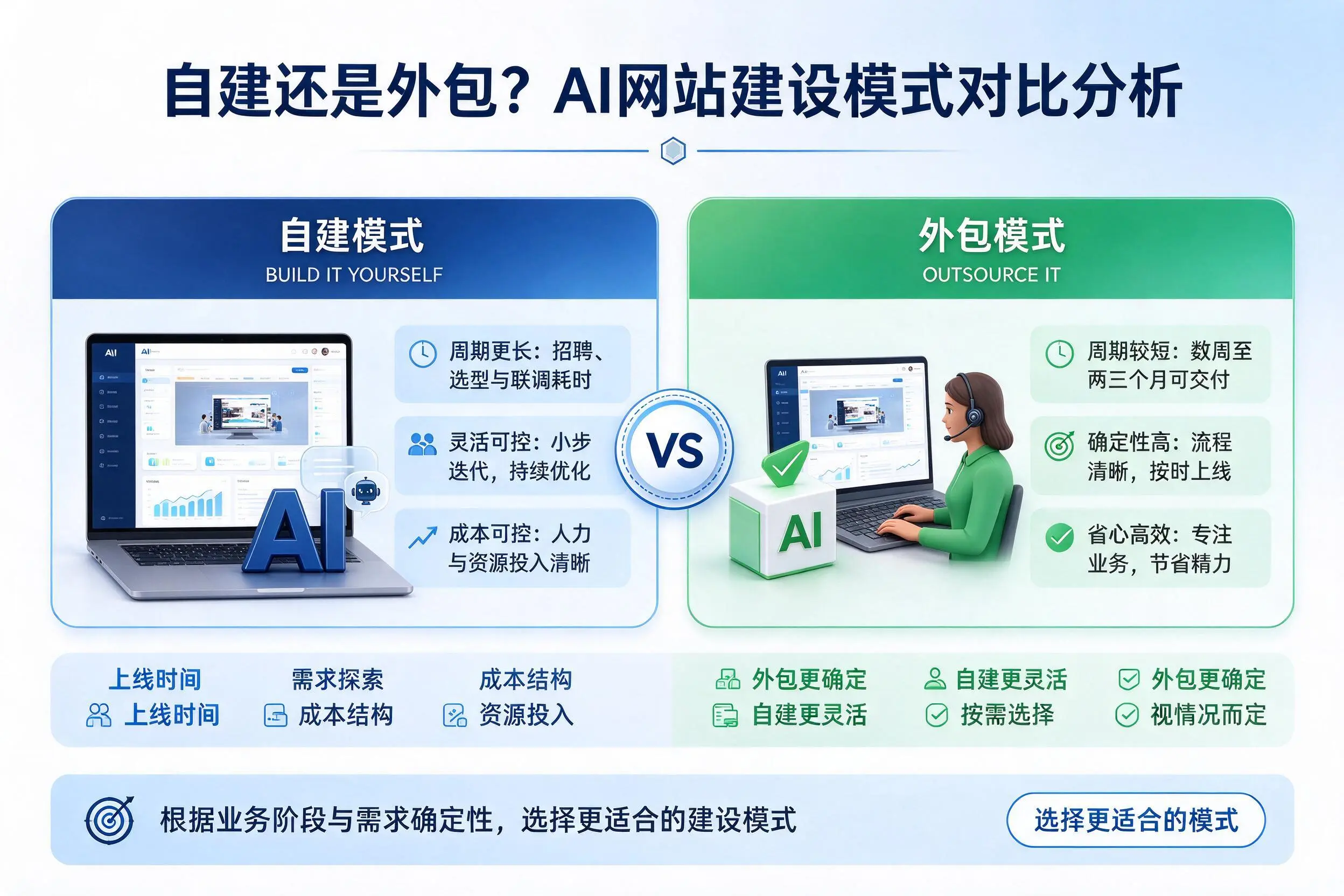 自建还是外包？南通AI网站建设模式对比分析